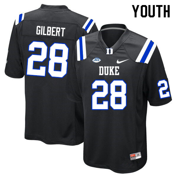Youth #28 Mark Gilbert Duke Blue Devils College Football Jerseys Sale-Black